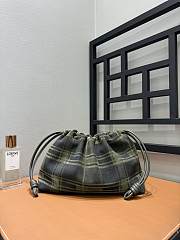 Colestore Loewe Medium Flamenco Purse in Tartan Suede Green 30x10.5x20cm - 5