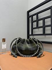 Colestore Loewe Medium Flamenco Purse in Tartan Suede Green 30x10.5x20cm - 4