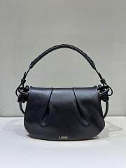 Colestore Loewe Leather Paseo Satchel Bag In Black 25x17x8cm - 3