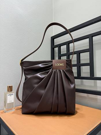Colestore Loewe Draped Tote in Mellow Nappa Lambskin Brown 29x13x30cm
