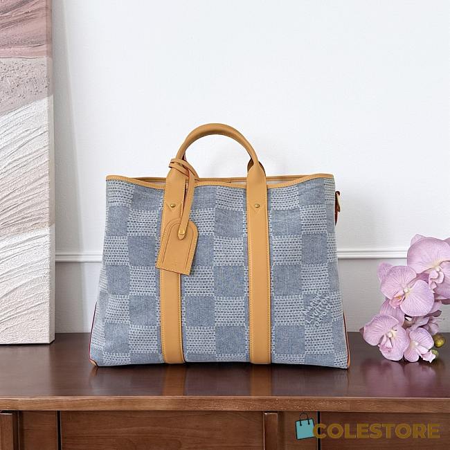 Colestore Louis Vuitton Weekend Tote Damier Denim 3D in Blue Denim 43x14x33cm - 1