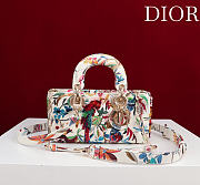 Colestore Dior Small Christian Dior Lady D-Joy with a Multi-Colored Floral and Bird Print 22x12x6.5cm - 1