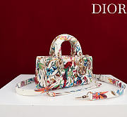 Colestore Dior Small Christian Dior Lady D-Joy with a Multi-Colored Floral and Bird Print 22x12x6.5cm - 4