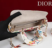 Colestore Dior Small Christian Dior Lady D-Joy with a Multi-Colored Floral and Bird Print 22x12x6.5cm - 3