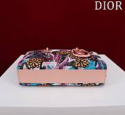Colestore Dior Small Christian Dior Lady D-Joy with a Pink Multicolor Brocart Embroidery 22x12x6.5cm - 4