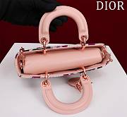 Colestore Dior Small Christian Dior Lady D-Joy with a Pink Multicolor Brocart Embroidery 22x12x6.5cm - 6