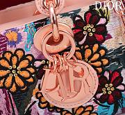 Colestore Dior Small Christian Dior Lady D-Joy with a Pink Multicolor Brocart Embroidery 22x12x6.5cm - 2