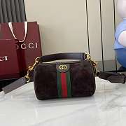 Colestore Gucci Ophidia Mini Bag Dark Brown Suede 18.5x11x11cm - 1