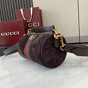 Colestore Gucci Ophidia Mini Bag Dark Brown Suede 18.5x11x11cm - 4