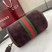 Colestore Gucci Ophidia Mini Bag Dark Brown Suede 18.5x11x11cm - 3