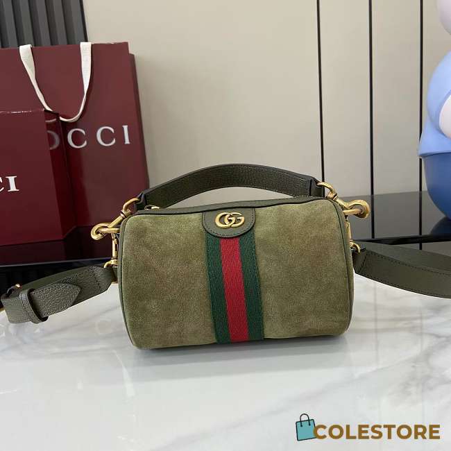 Colestore Gucci Ophidia Mini Bag Dark Green Suede 18.5x11x11cm - 1