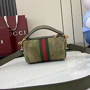 Colestore Gucci Ophidia Mini Bag Dark Green Suede 18.5x11x11cm - 3