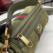 Colestore Gucci Ophidia Mini Bag Dark Green Suede 18.5x11x11cm - 2