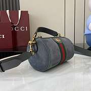 Colestore Gucci Ophidia Mini Bag Dark Grey Suede 18.5x11x11cm - 5