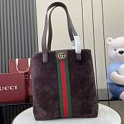 Colestore Gucci Ophidia Medium Tote Bag Dark Brown Suede 36x30x12.5cm - 1