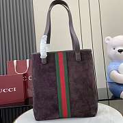 Colestore Gucci Ophidia Medium Tote Bag Dark Brown Suede 36x30x12.5cm - 5