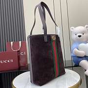Colestore Gucci Ophidia Medium Tote Bag Dark Brown Suede 36x30x12.5cm - 4