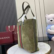 Colestore Gucci Ophidia Medium Tote Bag Dark Green Suede 36x30x12.5cm - 6