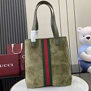 Colestore Gucci Ophidia Medium Tote Bag Dark Green Suede 36x30x12.5cm - 5