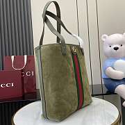 Colestore Gucci Ophidia Medium Tote Bag Dark Green Suede 36x30x12.5cm - 4