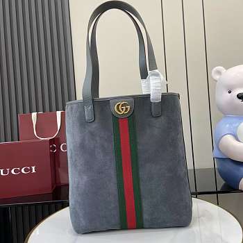 Colestore Gucci Ophidia Medium Tote Bag Dark Grey Suede 36x30x12.5cm