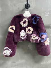 Colestore Fendi Fox Fur Jacket with Flower Appliques - 1