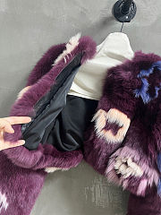 Colestore Fendi Fox Fur Jacket with Flower Appliques - 3