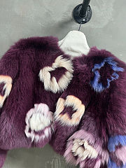 Colestore Fendi Fox Fur Jacket with Flower Appliques - 5
