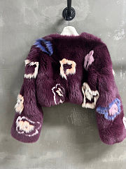 Colestore Fendi Fox Fur Jacket with Flower Appliques - 6
