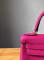 Colestore Hermes Kelly in Fuchsia Togo Leather Gold Hardware (Custom-made to your requested size) - 6