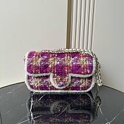 Colestore Chanel Large Flap Bag Tweed, Shearling Lambskin & Gold-Tone Metal  Fuschia, Pink, Beige & Brown 26.5x16.5x9cm - 1