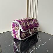 Colestore Chanel Large Flap Bag Tweed, Shearling Lambskin & Gold-Tone Metal  Fuschia, Pink, Beige & Brown 26.5x16.5x9cm - 2