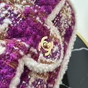 Colestore Chanel Large Flap Bag Tweed, Shearling Lambskin & Gold-Tone Metal  Fuschia, Pink, Beige & Brown 26.5x16.5x9cm - 5