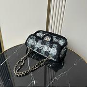 	 Colestore Chanel Large Flap Bag Tweed, Shearling Lambskin & Gold-Tone Metal  Black & Grey 26.5x19.5x9cm - 6