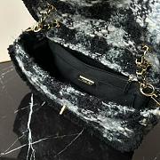 	 Colestore Chanel Large Flap Bag Tweed, Shearling Lambskin & Gold-Tone Metal  Black & Grey 26.5x19.5x9cm - 5