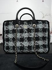 Colestore Chanel Small Tote Tweed, Shearling Lambskin & Gold-Tone Metal  Black & Grey 24x33.5x11cm - 1