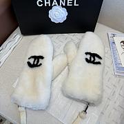 Colestore Chanel Mittens  Shearling Lambskin  Ecru & Black - 5