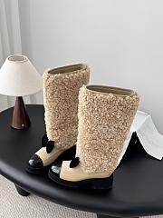 Colestore Chanel High Boots   Shearling Lambskin, Calfskin, Lambskin & Patent Calfskin  Beige & Black - 1