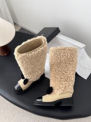 Colestore Chanel High Boots   Shearling Lambskin, Calfskin, Lambskin & Patent Calfskin  Beige & Black - 6