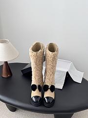 Colestore Chanel High Boots   Shearling Lambskin, Calfskin, Lambskin & Patent Calfskin  Beige & Black - 5