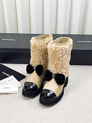 Colestore Chanel Short Boots Shearling Lambskin, Calfskin, Lambskin & Patent Calfskin  Beige & Black - 1