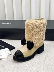 Colestore Chanel Short Boots Shearling Lambskin, Calfskin, Lambskin & Patent Calfskin  Beige & Black - 6