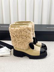 Colestore Chanel Short Boots Shearling Lambskin, Calfskin, Lambskin & Patent Calfskin  Beige & Black - 4