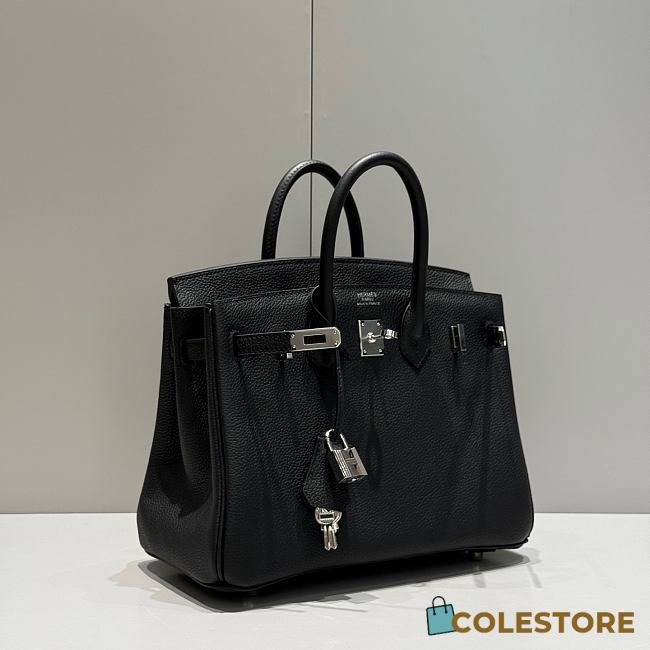 Colestore Hermes Birkin 25 Silver Hardware Black Togo Leather 25x20x13cm - 1