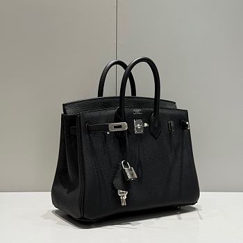 Colestore Hermes Birkin 25 Silver Hardware Black Togo Leather 25x20x13cm