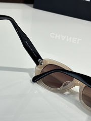 Colestore Chanel Oval Sunglasses Frame Acetate, Gold & Black Lenses Light Brown, Gradient - 4