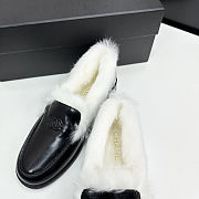Colestore Chanel Moccasins  Shiny Crumpled Lambskin & Shearling Lambskin  Black & White - 5