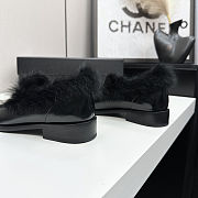 Colestore Chanel Moccasins   Shiny Crumpled Lambskin & Shearling Lambskin  Black - 5