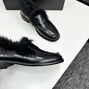 Colestore Chanel Moccasins   Shiny Crumpled Lambskin & Shearling Lambskin  Black - 2