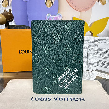 Colestore Louis Vuitton Pocket Wallet Organizer Monogram Green 10x2.5x14cm